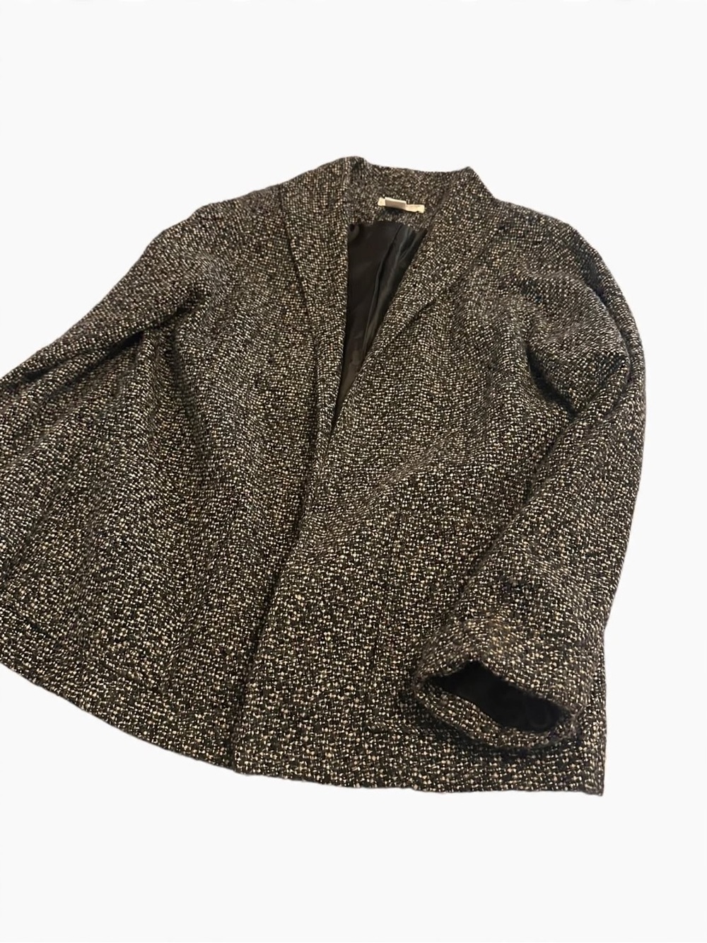 Coldwater Creek Black & White Tweed Open Blazer